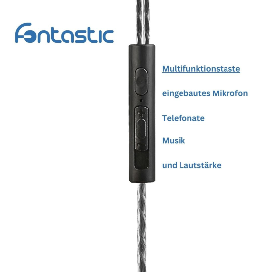 In-Ear Headset Duett, 2 hochaufl&ouml;sende Treiber sw 3-Tasten-Fernbedienung, Mic, 3-Paar Ohrpasst&uuml;cke