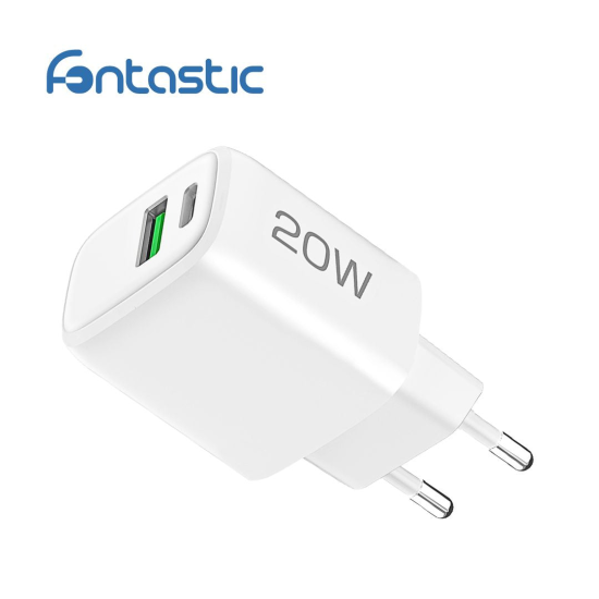 Netzteil Ovin, USB-A FC3 + Typ-C PD20W wei&szlig; Power Delivery, Fast Charge 3, T&Uuml;V / GS-Zertifikat