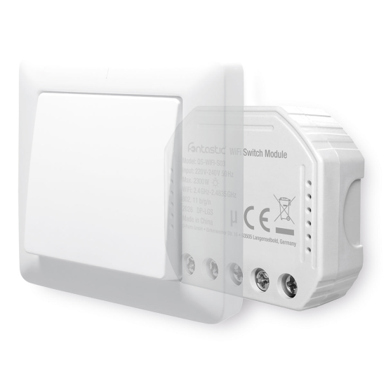 WLAN Unterputz-Schalter f&uuml;r Schalter & Steckdosen komp. zu Android,iOS,Alexa,Google Assistant