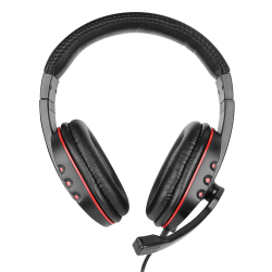 Gaming Headset NoXx, 2M Kabel, schwarz / rot Mikrofon, Lautst&auml;rkeregler, AUX Y-Splitter f&uuml;r PC