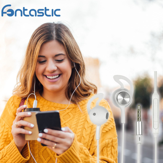 Essential In-Ear Stereo-Headset V4 ws/silber 3-Tasten-Fernbedienung,Mikrofon,Ergonomische Form