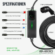 AC Portable EV Lader "MULTI-PLUG" 6m Typ 2 Kabel 3.6kW-16kW + 4 Adapterkabel,+Halterung