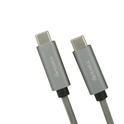 Datenkabel Elox USB Type-C > Type-C 2.0 1m Sp Grey Stecker Alu-Geh&auml;use Kabel Nylon-Ummantelung