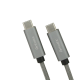 Datenkabel Elox USB Type-C > Type-C 2.0 1m Sp Grey Stecker Alu-Geh&auml;use Kabel Nylon-Ummantelung