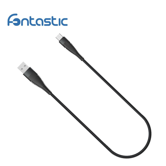 Datenkabel Elox USB-A>Micro-USB 0,5m schwarz Stecker Alu-Geh&auml;use, Kabel Nylon-Ummantelung