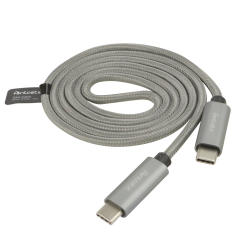 Datenkabel Elox USB Type-C > Type-C 2.0 1m Sp Grey Stecker Alu-Geh&auml;use Kabel Nylon-Ummantelung