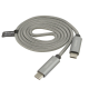 Datenkabel Elox USB Type-C > Type-C 2.0 1m Sp Grey Stecker Alu-Geh&auml;use Kabel Nylon-Ummantelung