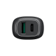 Kfz-Ladeadapter USB Fast Charge 3.0 + Typ-C PD 36W Dual Port, DC 12-24V, schwarz
