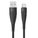 Datenkabel Elox USB-A>USB Typ-C 1,5m schwarz Stecker Alu-Geh&auml;use, Kabel Nylon-Ummantelung