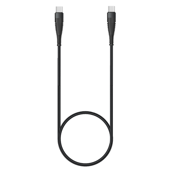 Datenkabel Elox USB Typ-C>USB Typ-C 1,5m schwarz Stecker Alu-Geh&auml;use, Kabel Nylon-Ummantelung