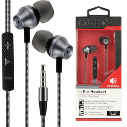 In-Ear Stereo-Headset V465 3.5mm sw/anthrazit 3-Tasten-Fernbedienung, Mic, 3-Paar Ohrpasst&uuml;cke