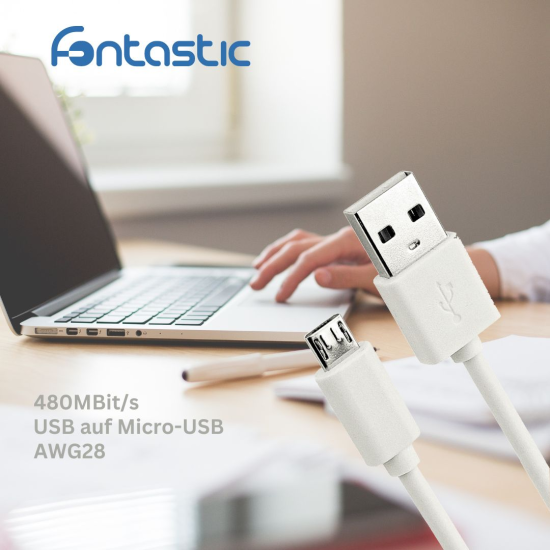 Essential Data Cable Micro-USB 1m white 