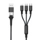6in1 Ladekabel USB-A/Type-C/8-Pin/Micro USB 1.2m Al-Geh&auml;use, Nylon ummantelt, Multi-Laden 2.4A sw