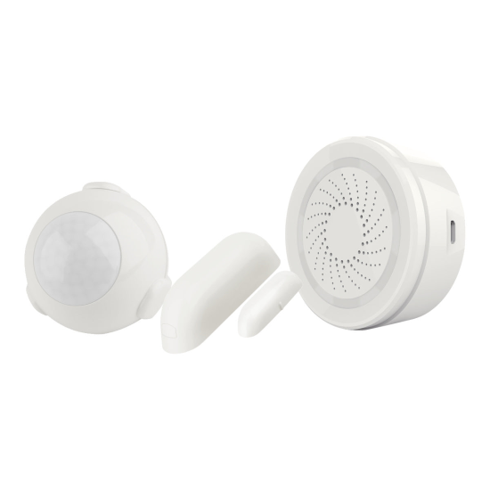 WLAN Smart Home Sicherheits Paket - Basic 4-teilg Bewegungsmelder + Sirene + 2x T&uuml;r/Fensterkontakt