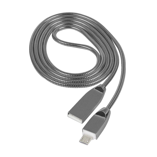 Data Cable Shine MicroUSB 2.0 1.2m Space Grey Connector Cover Al Cable metal braid