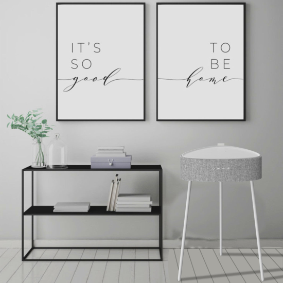 Drahtloser Lautsprecher Mesu Tisch Design TWS ws Raumf&uuml;llender Klang, Tischplatte induktives Laden