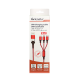 6in1 Ladekabel USB-A/Type-C/8-Pin/Micro USB 1.2m Al-Geh&auml;use, Nylon ummantelt, Multi-Laden 2.4A rot
