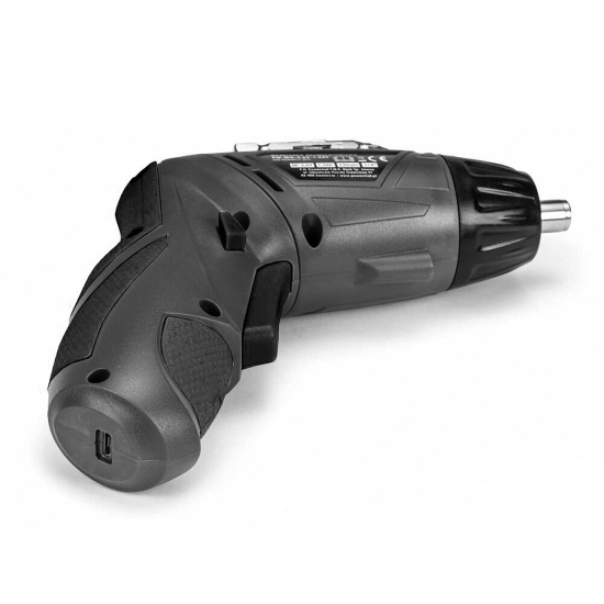 Akkuschrauber mit verstellbarem Griff inkl Zubeh&ouml;r LED-Arbeitslicht, Links- und Rechtslauf, Bitset