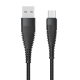Datenkabel Elox USB-A>Micro-USB 1,5m schwarz Stecker Alu-Geh&auml;use, Kabel Nylon-Ummantelung