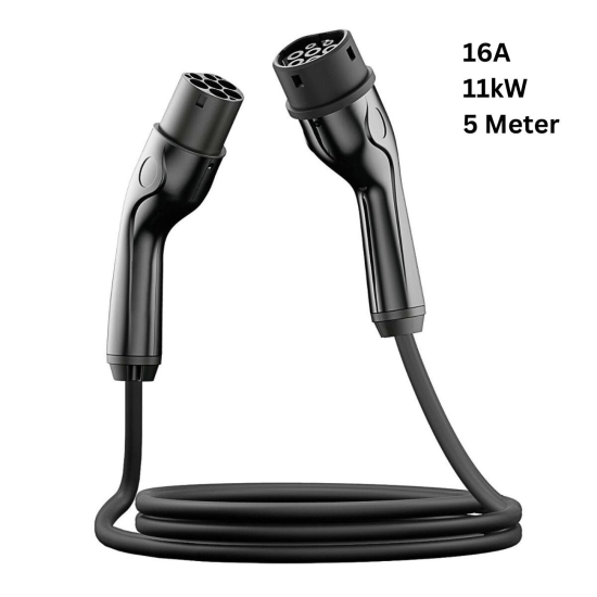 EM2GO  Typ 2 , EV-Verbindungskabel, 16A, 11kW, 5m 3Phasig AC Lader, T&Uuml;V , IP44, Tragetasche, Schw