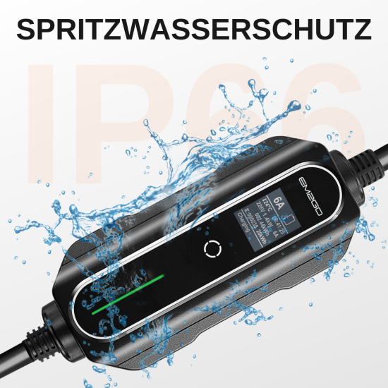 AC Portable Charger, Charge Power Meter, CEE Blau 5m Typ 2 Kabel, Strom: 6A fixiert