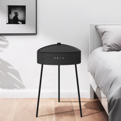 Drahtloser Lautsprecher Mesu Tisch Design TWS sw Raumf&uuml;llender Klang, Tischplatte induktives Laden