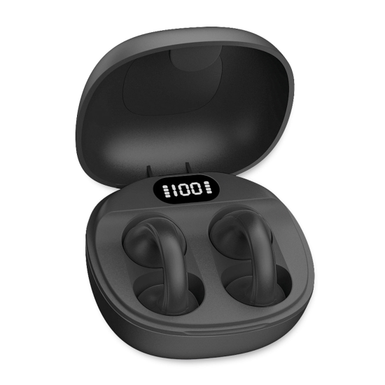 Fontastic OWS Kabellose Open Ear Kopfh&ouml;rer schwarz Tragekomfort, Touch-Steuerung, Ladeetui, "Active"