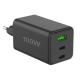 Fontastic Netzteil GAN 100W, 2 x Typ-C + USB-A ws Power Delivery, Fast Charge, Ladesteuerung, &ldquo;Zona&rdquo;