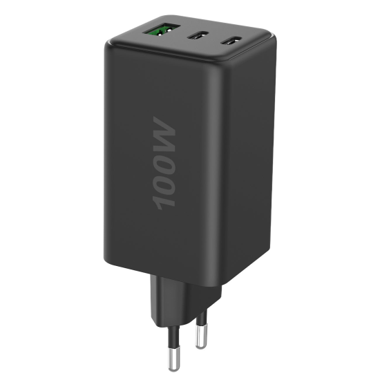 Fontastic Netzteil GAN 100W, 2 x Typ-C + USB-A ws Power Delivery, Fast Charge, Ladesteuerung, &ldquo;Zona&rdquo;