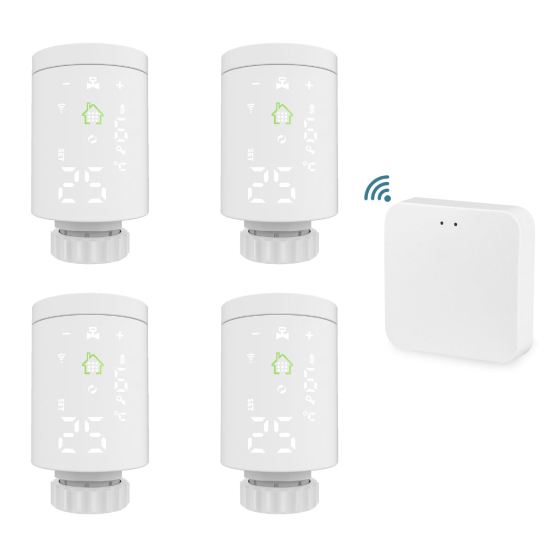 WLAN Smart Home Paket Heizen, 4 St&uuml;ck Smartes Heizk&ouml;rperthermostat + WLAN Gateway