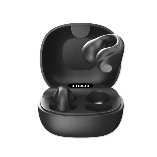 Fontastic OWS Kabellose Open Ear Kopfh&ouml;rer schwarz Tragekomfort, Touch-Steuerung, Ladeetui, "Active"