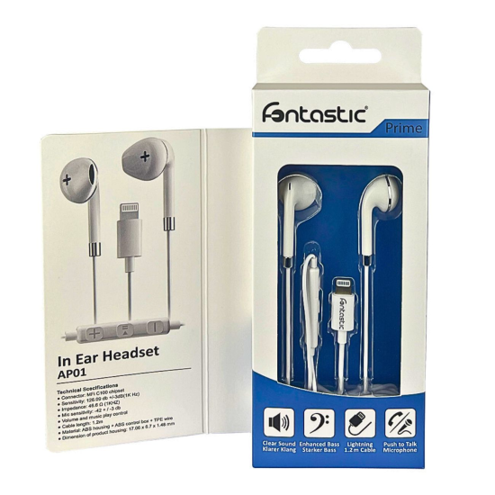 Lightning Kopfh&ouml;rer, AP01, MFi Zertifiziert 3-Tasten-Fernbedienung, 1,2M Kabel, Ergonomisch ws