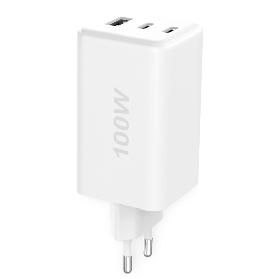 Fontastic Netzteil GAN 100W, 2 x Typ-C + USB-A ws Power Delivery, Fast Charge, Ladesteuerung, &ldquo;Zona&rdquo;