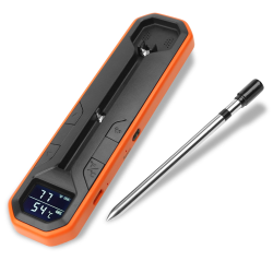 Fontastic Drahtloser Fleischthermometer &bdquo;Foca&ldquo; APP, hitzebest&auml;ndig, IPX7, Ladeschale mit Anzeige