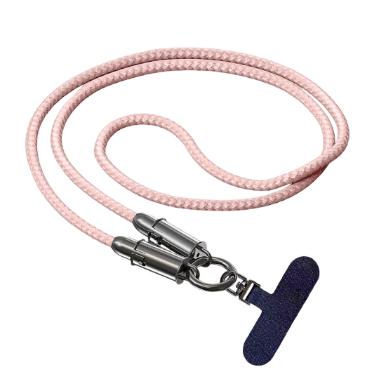 Fontastic Lanyard - Ladekabel & Handyband rosa 360 Grad Drehbare, Nylon-Ummantelung, 60W, &bdquo;Lany&ldquo;