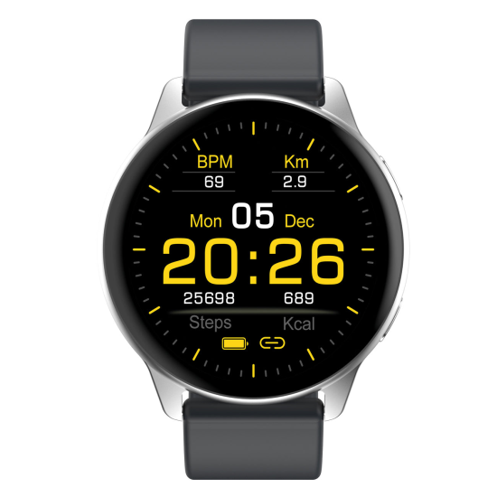 Fontastic Smartwatch Altis 1.50&ldquo; Display, chrom Freisprechfunktion, Musik Steuerung, Herzfrequenz