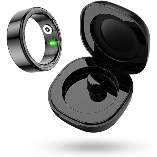 Fontastic Smart Ring Fitness Gesundheitstracker#13 Lange Akkulaufzeit, 5ATM, Ringschatulle, Schwarz